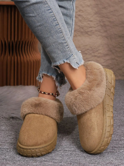 Faux Fur Lined Suede Winter Boots