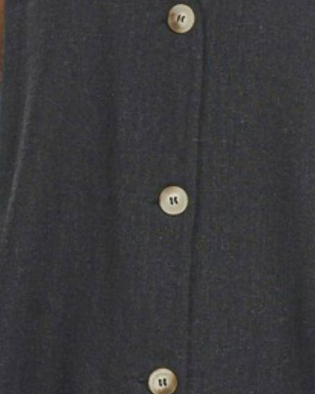 Zenana Side Slit Button-Front Vest