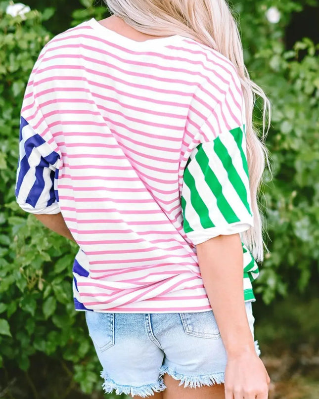 Colorful Striped Oversized T-Shirt