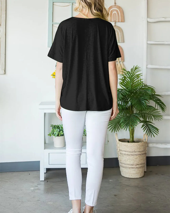 Heimish Full Size V-Neck Short Sleeve T-Shirt