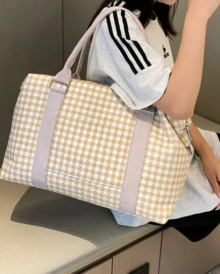 Houndstooth Canvas Travel Bag