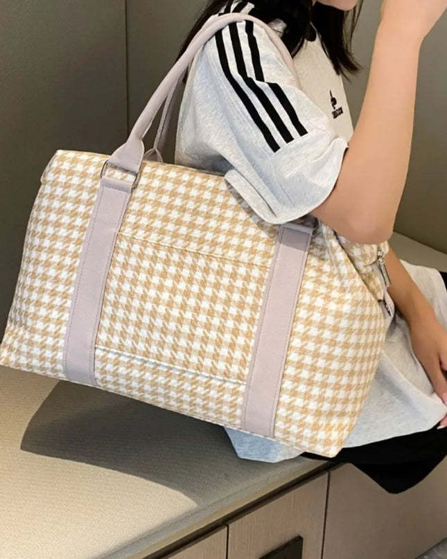 Houndstooth Canvas Travel Bag