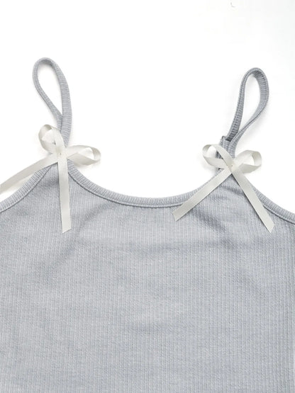 Asymmetrical Bow Cami and Skirt Set