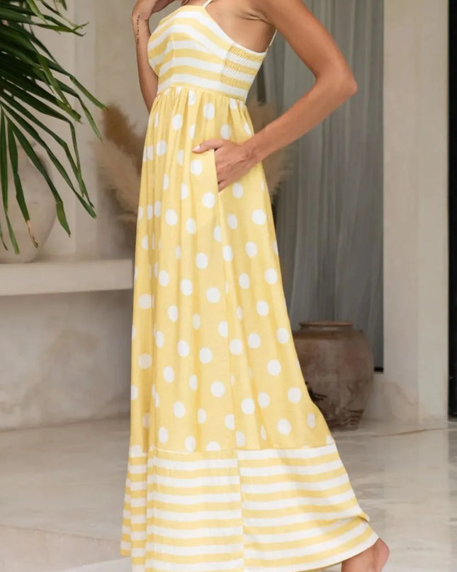 Polka Dot Square Neck Cami Dress