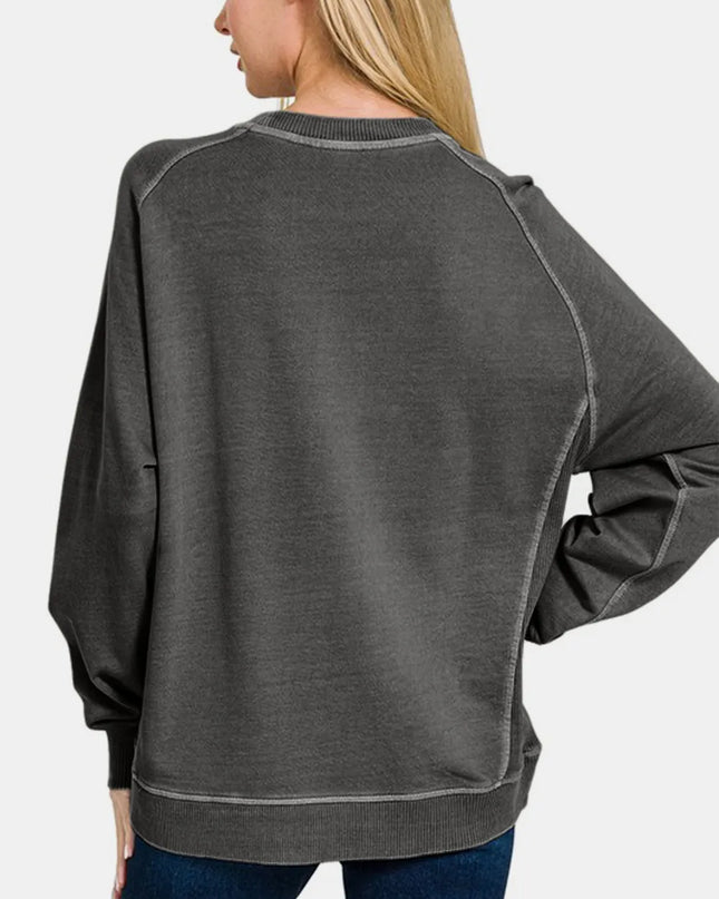 Zenana Full Size Pigment Dyed French Terry Sweatshirt