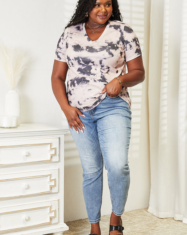 Double Take Tie-Dye V-Neck T-Shirt