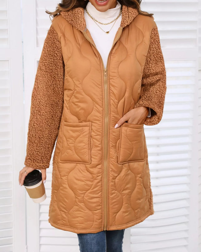 Zip Up Long Sleeve Hooded Outerwear