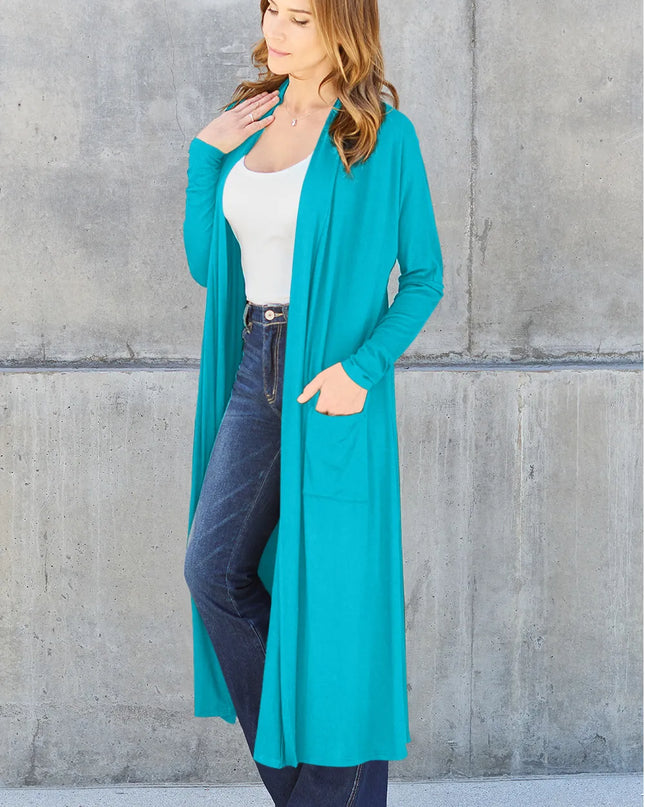 Basic Bae Full Size Open Front Long Sleeve Cover Up