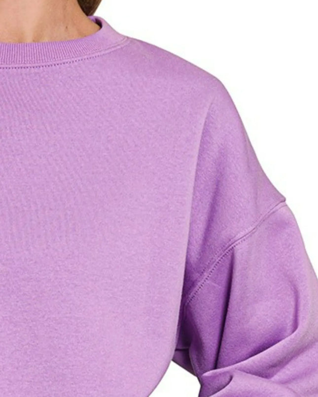 Zenana Fleece Crewneck Long Sleeve Sweatshirt
