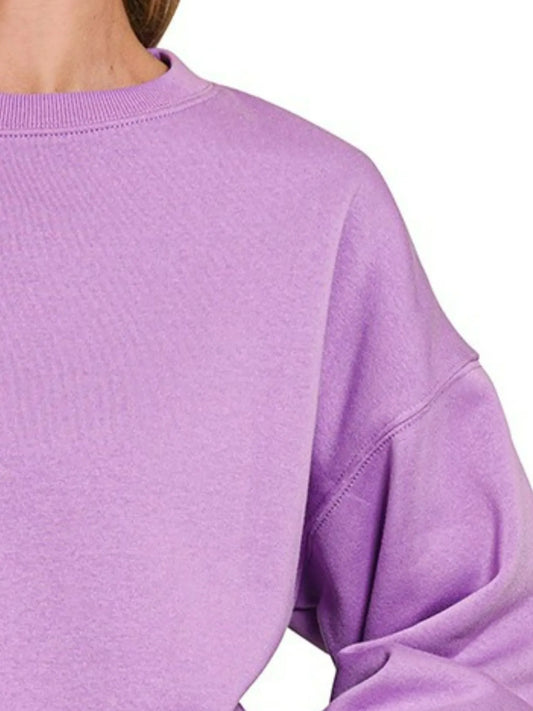 Zenana Fleece Crewneck Long Sleeve Sweatshirt