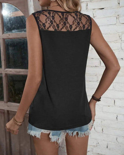 Lace Detail V-Neck Tank 