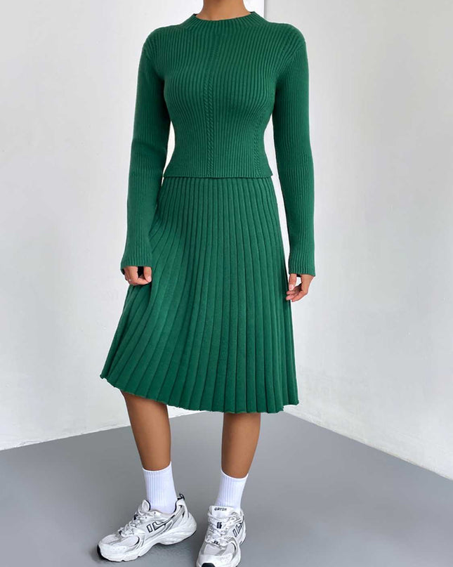 Rib-Knit Sweater and Skirt Set