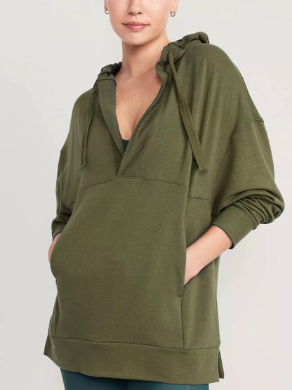 Drawstring Kangaroo Pocket Long Sleeve Hoodie