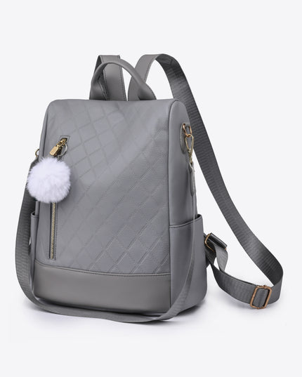 Pum-Pum Zipper Backpack Dark Gray One Size
