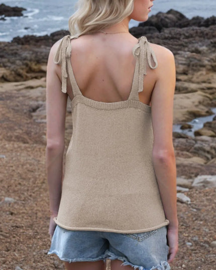 Tie Shoulder V-Neck Sweater Vest
