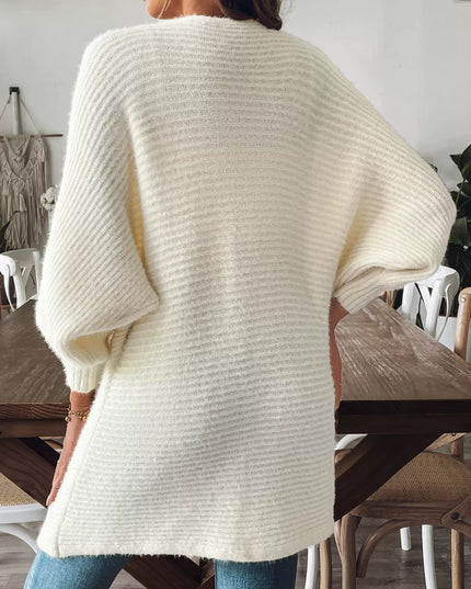 Open Front Drop Shoulder Cardigan
