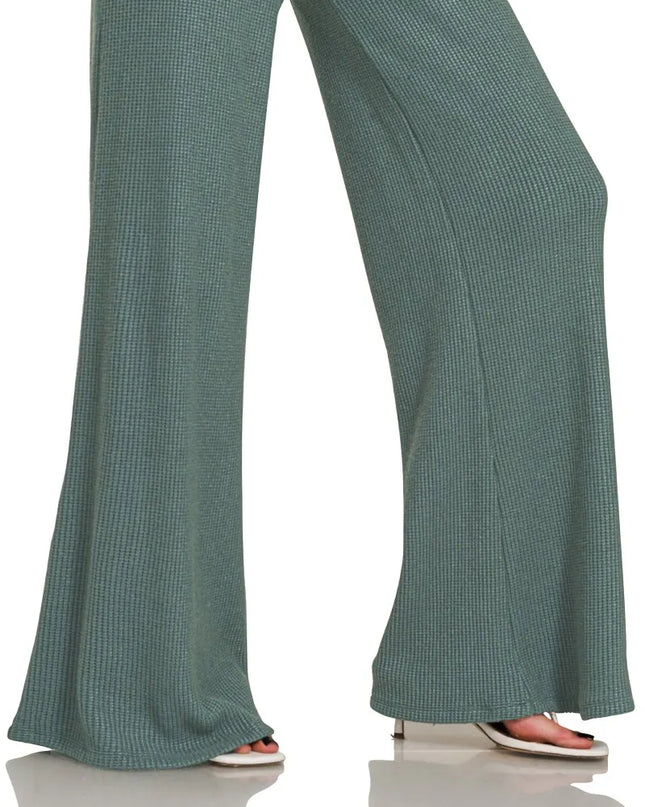 Zenana Mock Neck Top and Pants Sweater Set