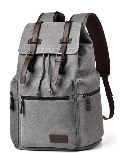 Canvas Backpack Bag with Buckle Straps