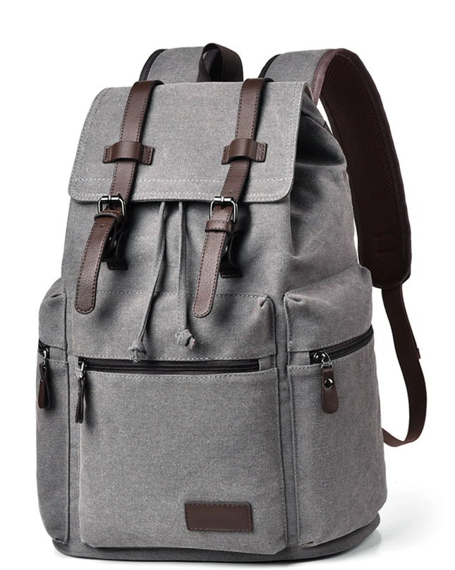 Canvas Backpack Bag with Buckle Straps