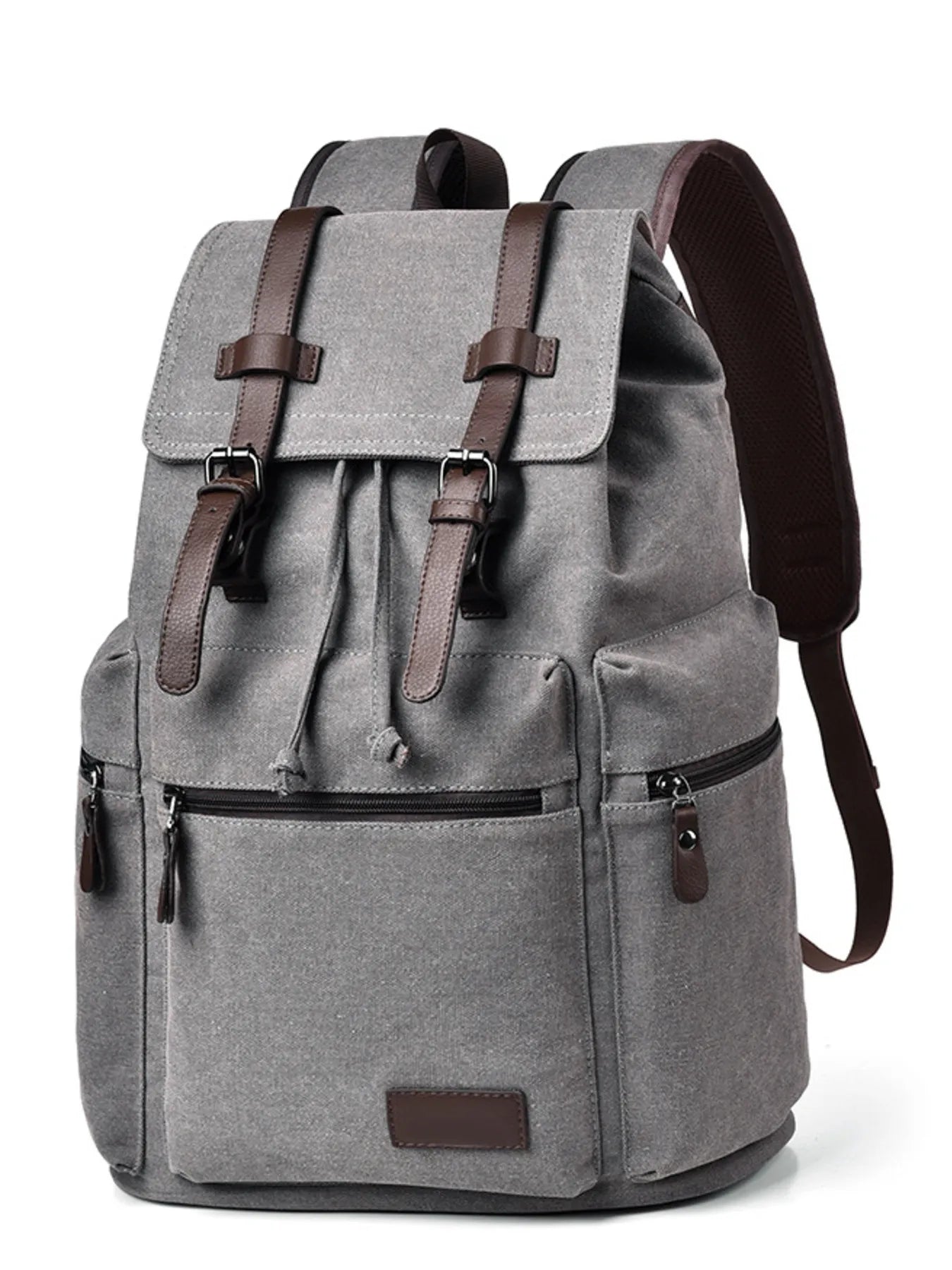 Canvas Backpack Bag with Buckle Straps