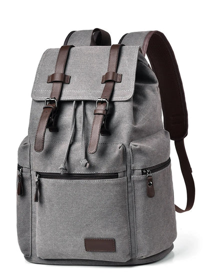 Canvas Backpack Bag with Buckle Straps