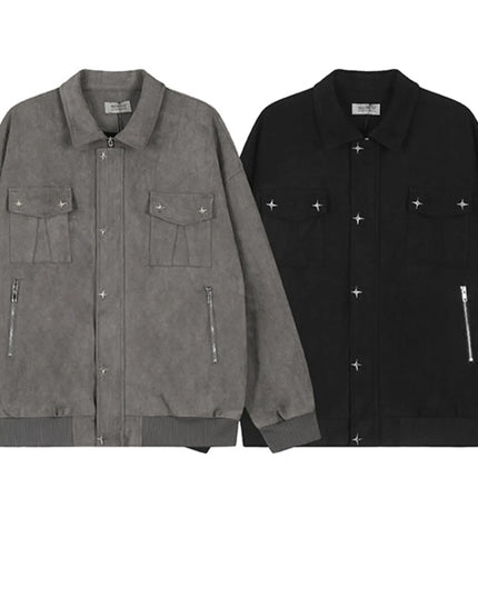 Men's Collared Neck Long Sleeve Jacket