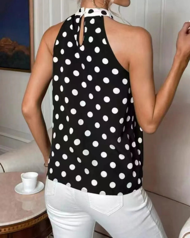 Polka Dot Tie Front Cami