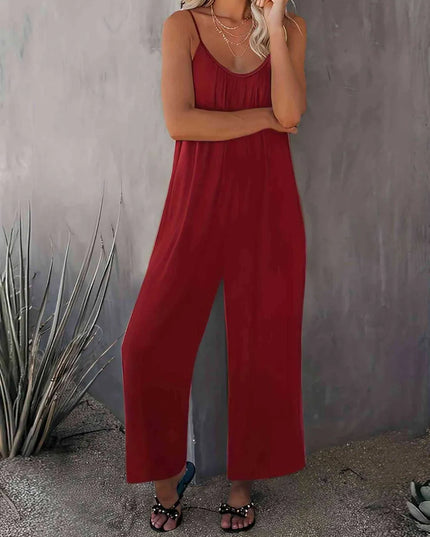 Scoop Neck Spaghetti Strap Jumpsuit
