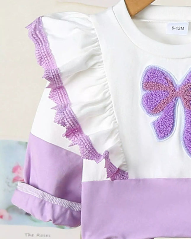 Children's Flower Long Sleeve Top and Pants Set