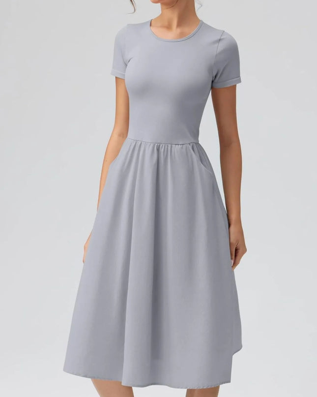 Round Neck Short Sleeve Dress