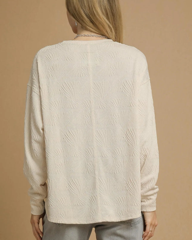 Umgee Textured Knit Long Sleeve Top
