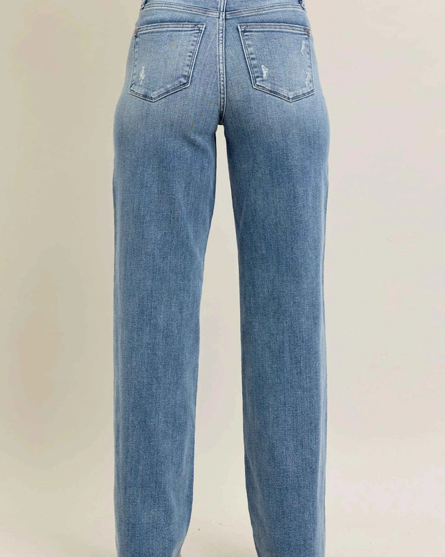 Judy Blue Full Size V - Front Baggy Jeans Plus Size
