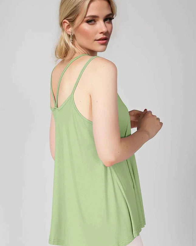 Basic Bae Bamboo Scoop Neck Double Spaghetti Straps Cami