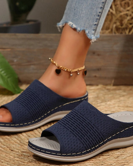 Mesh Open Toe Sandals Navy