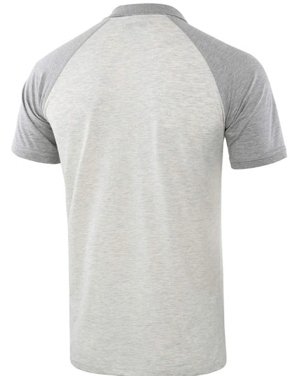 Men's Casual Raglan Sleeve Two-Tone Polo Shirt