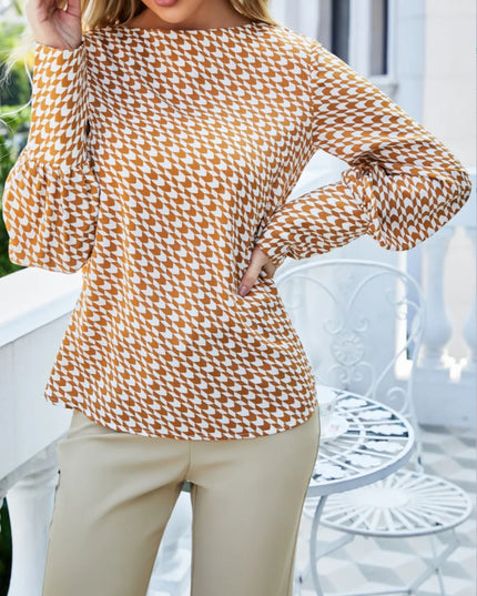 Printed Long Sleeve Blouse 