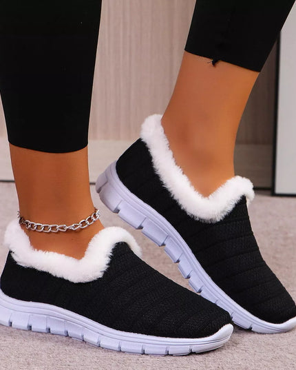 Breathable Mesh Fuzzy Slip-Ons
