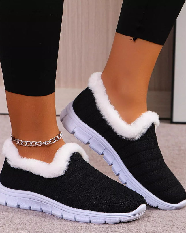 Breathable Mesh Fuzzy Slip-Ons