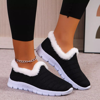 Breathable Mesh Fuzzy Slip-Ons