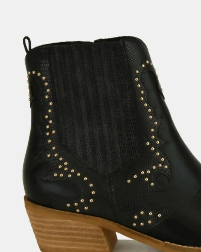Beast Fashion Studded Detail Point Toe Boots