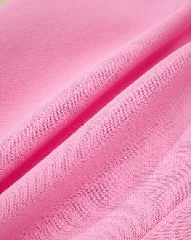 Color Block Sweatshirt and Elastic Waist Shorts Set