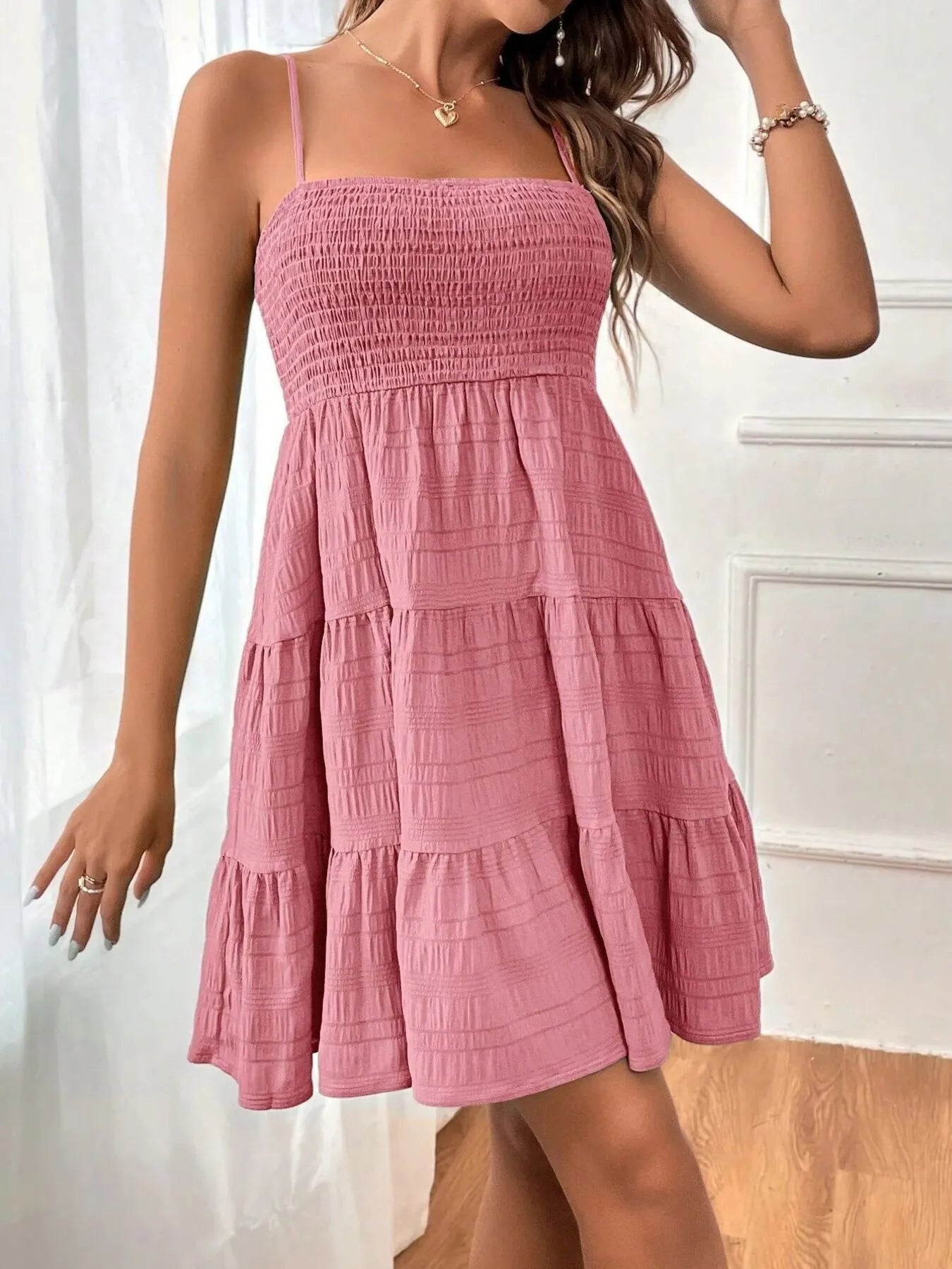 Smocked Tiered Cami Dress