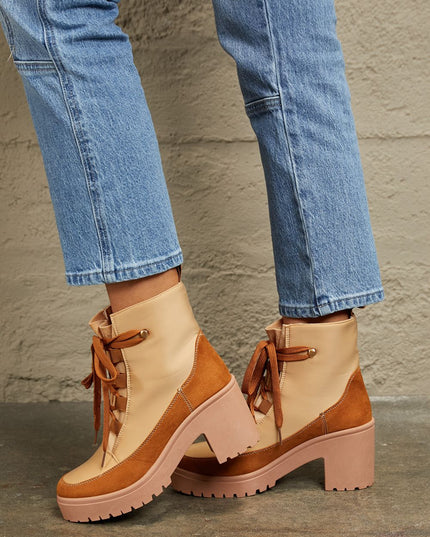 East Lion Corp Lace Up Lug Booties