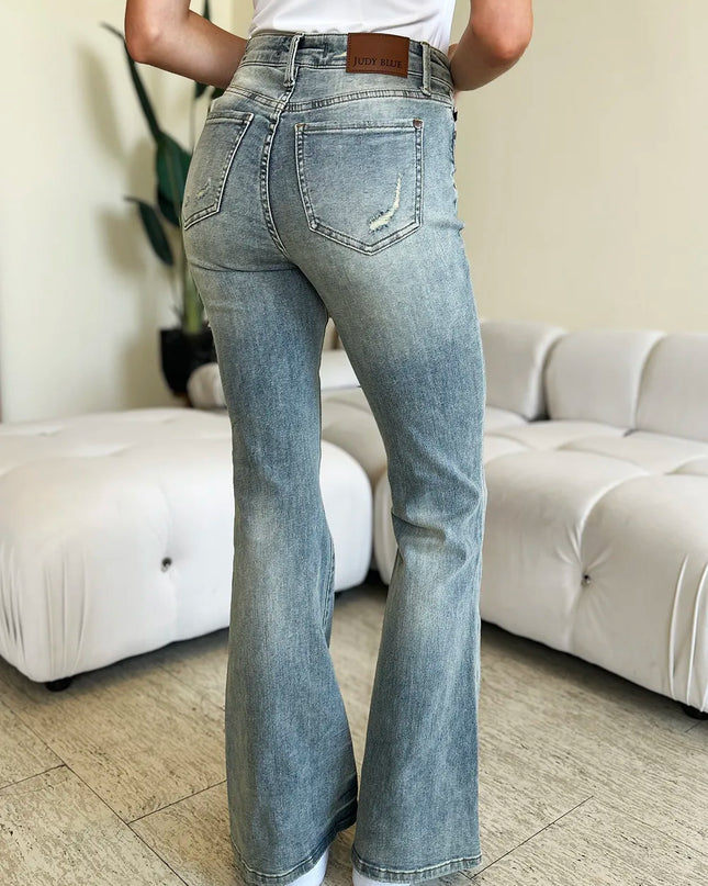 Judy Blue Full Size Mid Rise Flare Jeans