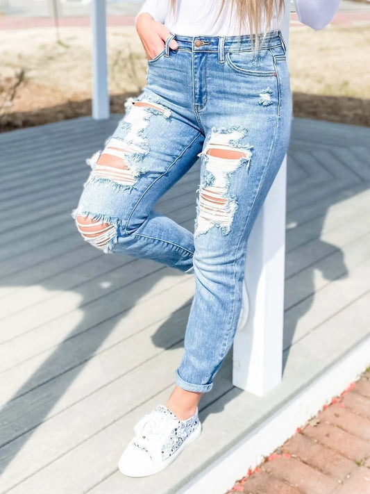 Distressed Skinny Jeans Light