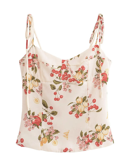 Printed Smocked Cami Top
