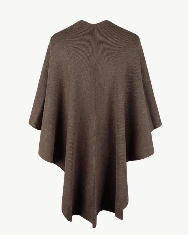 Surplice Neck Pom-Pom Trim Poncho