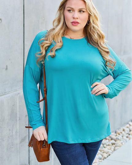 Basic Bae Full Size Round Neck Dropped Shoulder T-Shirt