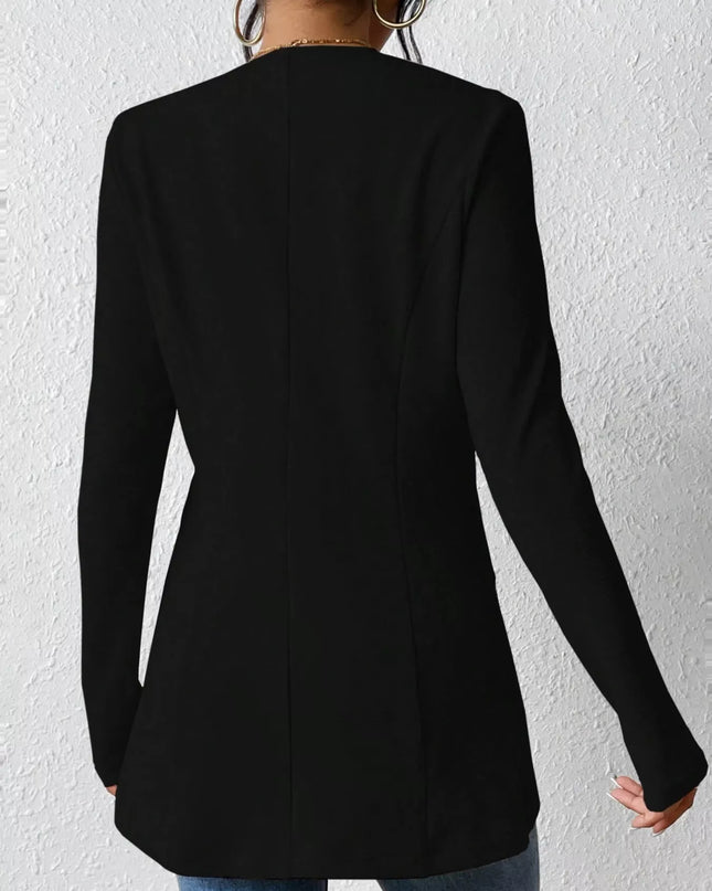 One Button Long Sleeve Blazer