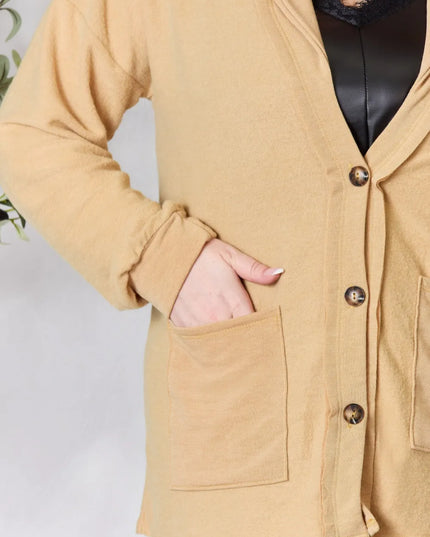 Heimish Full Size Button Up Long Sleeve Cardigan